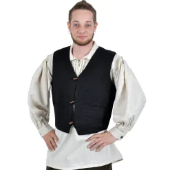 Middeleeuwse Vest Heinrich met Zakken Zwart