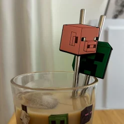 Minecraft - Karakterglas met 2 rietjes