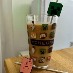Minecraft - Karakterglas met 2 rietjes