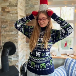 Minecraft - Patroon Gebreide Trui blauw