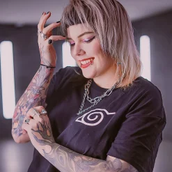 Naruto - Konoha Mini Symbool T-Shirt Zwart