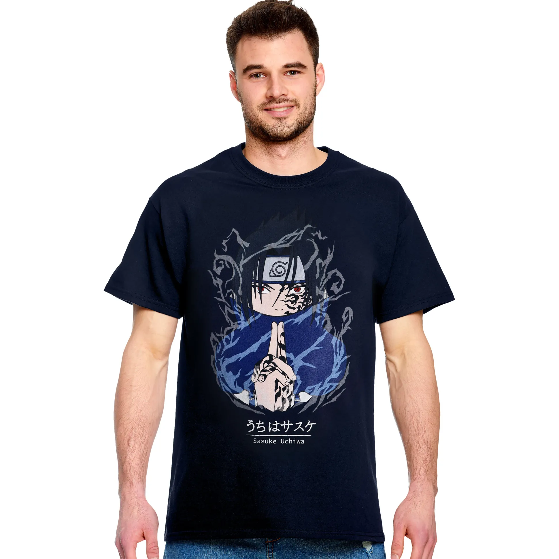 Naruto - Sasuke Uchiha T-Shirt Blauw