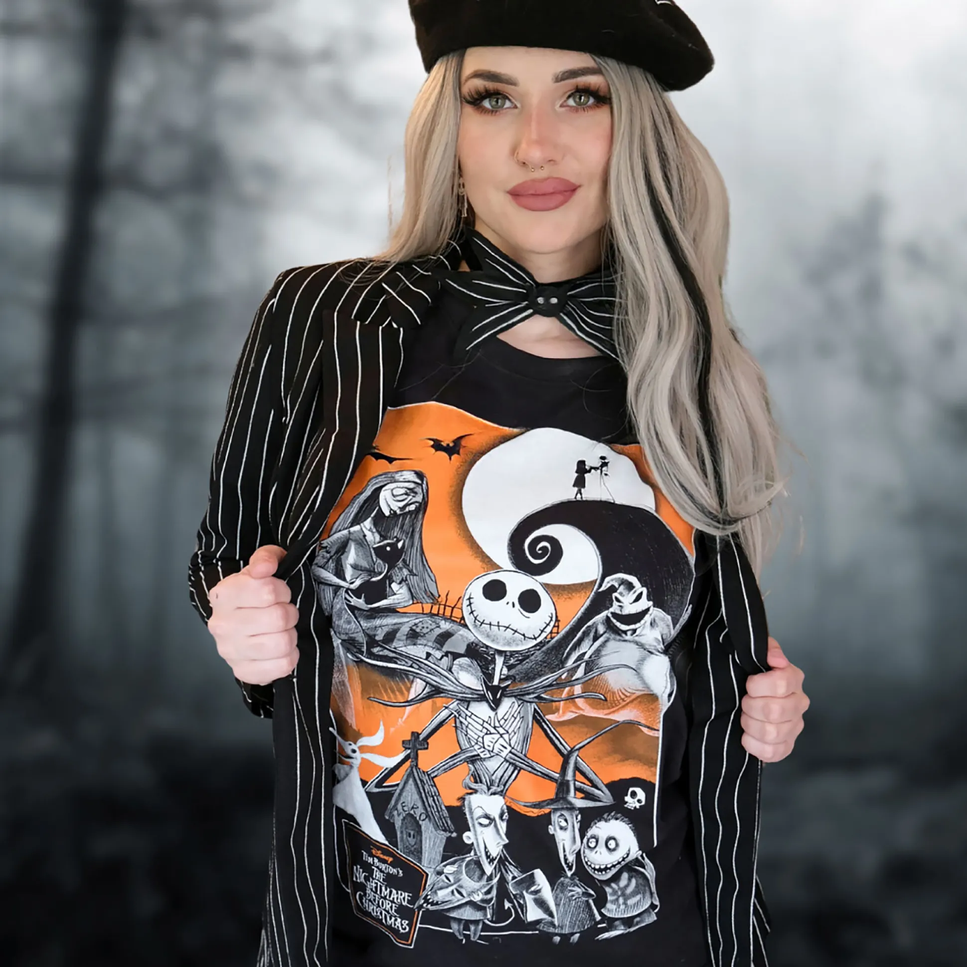 Nightmare Before Christmas - Oranje Maan T-Shirt zwart