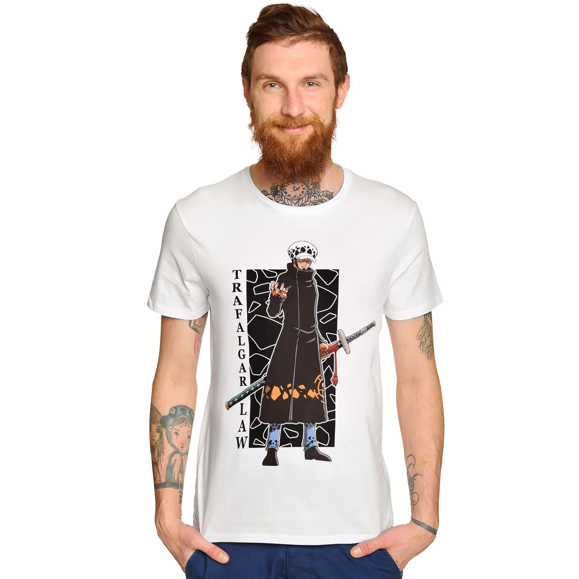 One Piece - Trafalgar Law T-Shirt wit