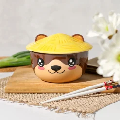 Otter Kawaii Kom met Deksel voor Anime Fans
