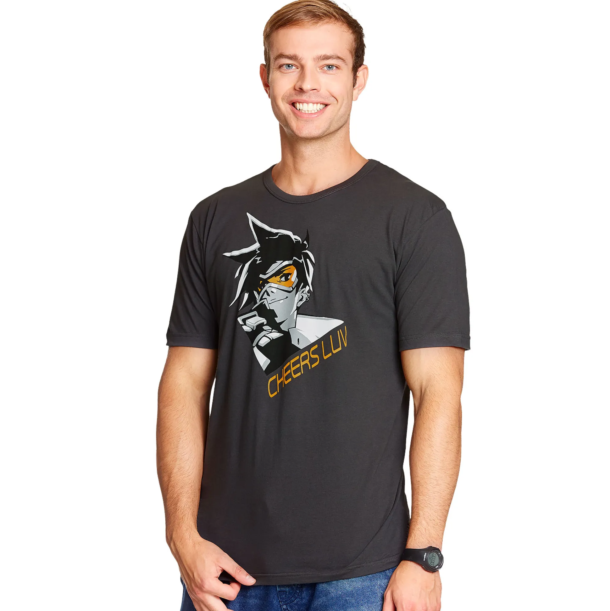 Overwatch - Tracer T-Shirt grijs