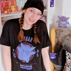 Pokemon - Gengar College T-shirt zwart