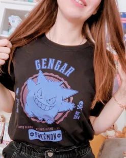 Pokemon - Gengar College T-shirt zwart