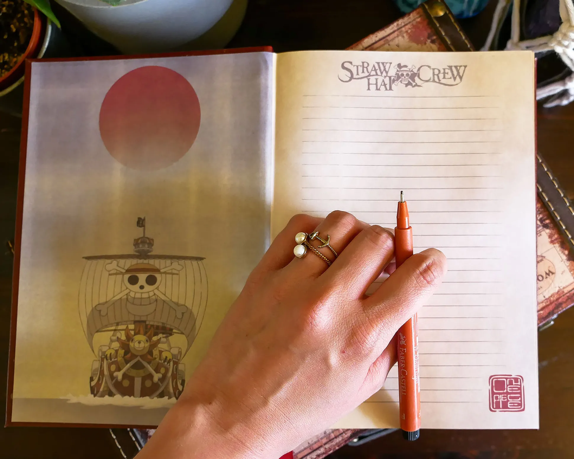 Premium Notitieboek A5 met Skull Logo van de Strohoedbende - One Piece