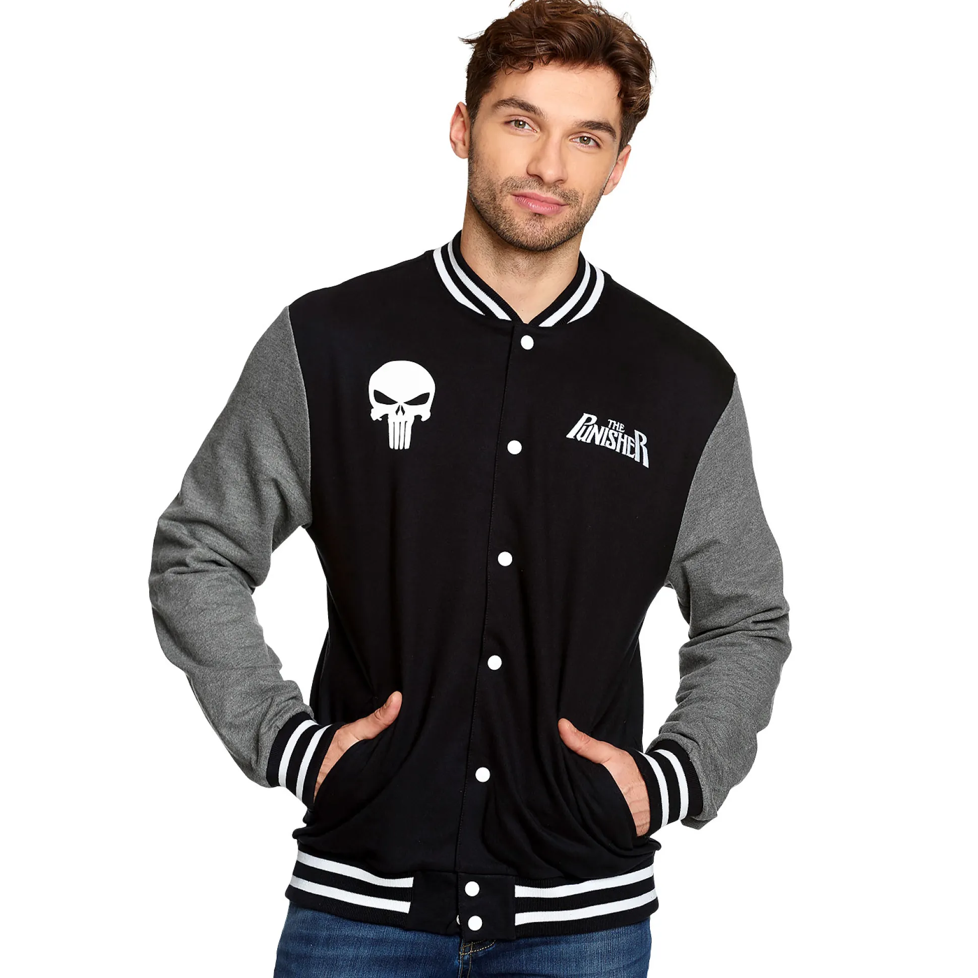 Punisher - Skull College Jacket zwart-grijs