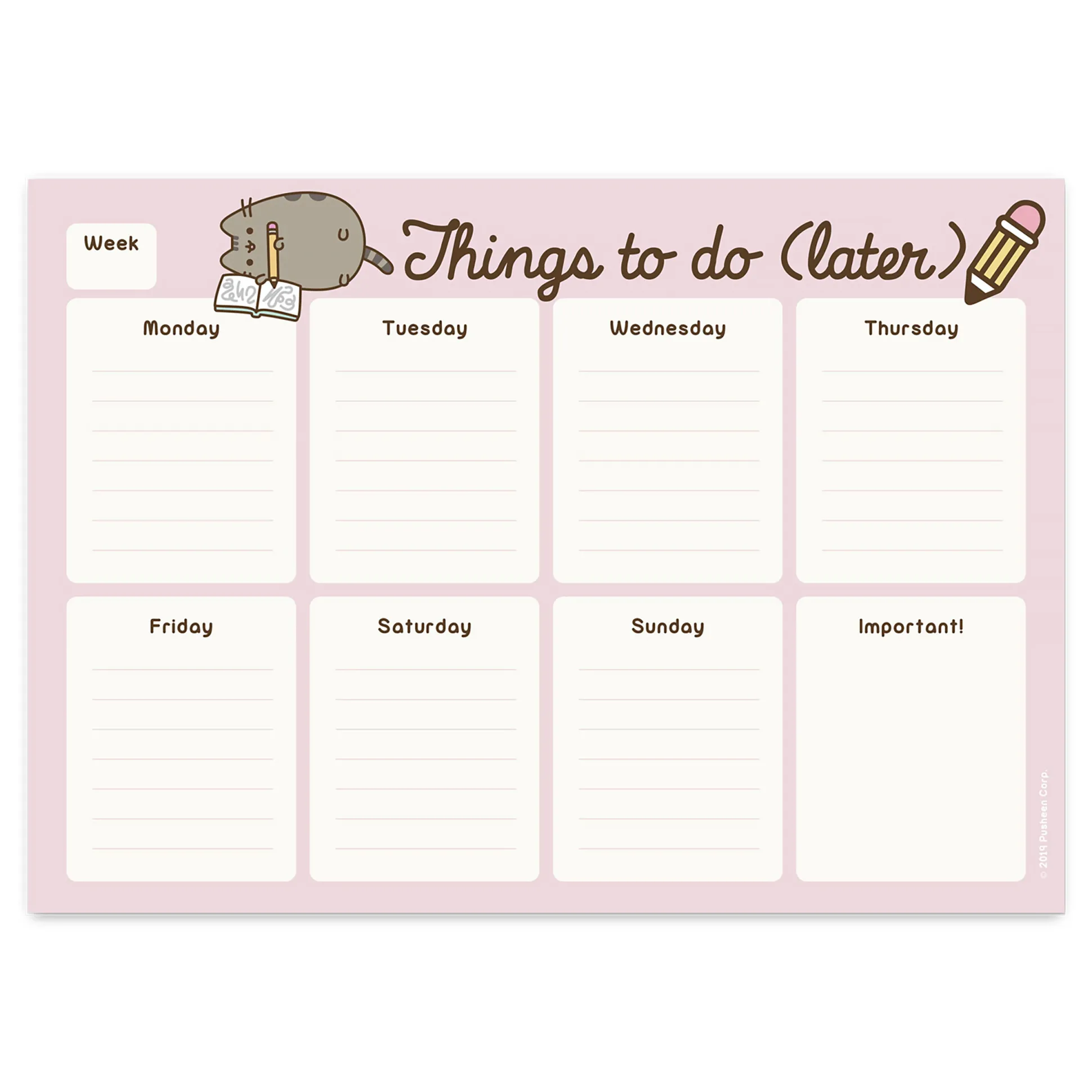Pusheen - Dingen om later te doen Weekplanner