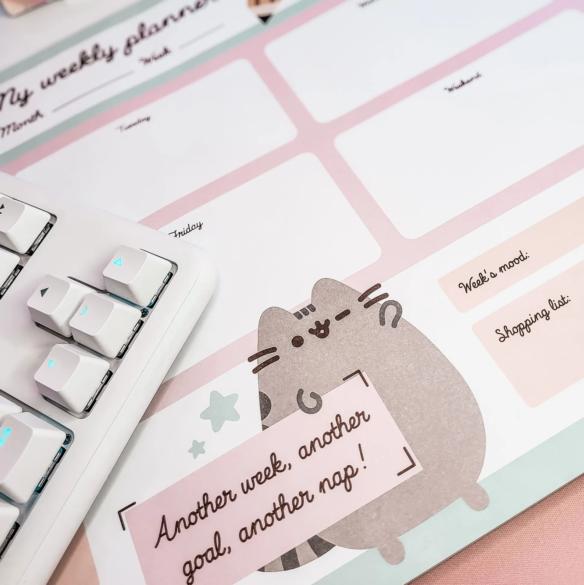 Pusheen - Eten en Slapen Weekplanner