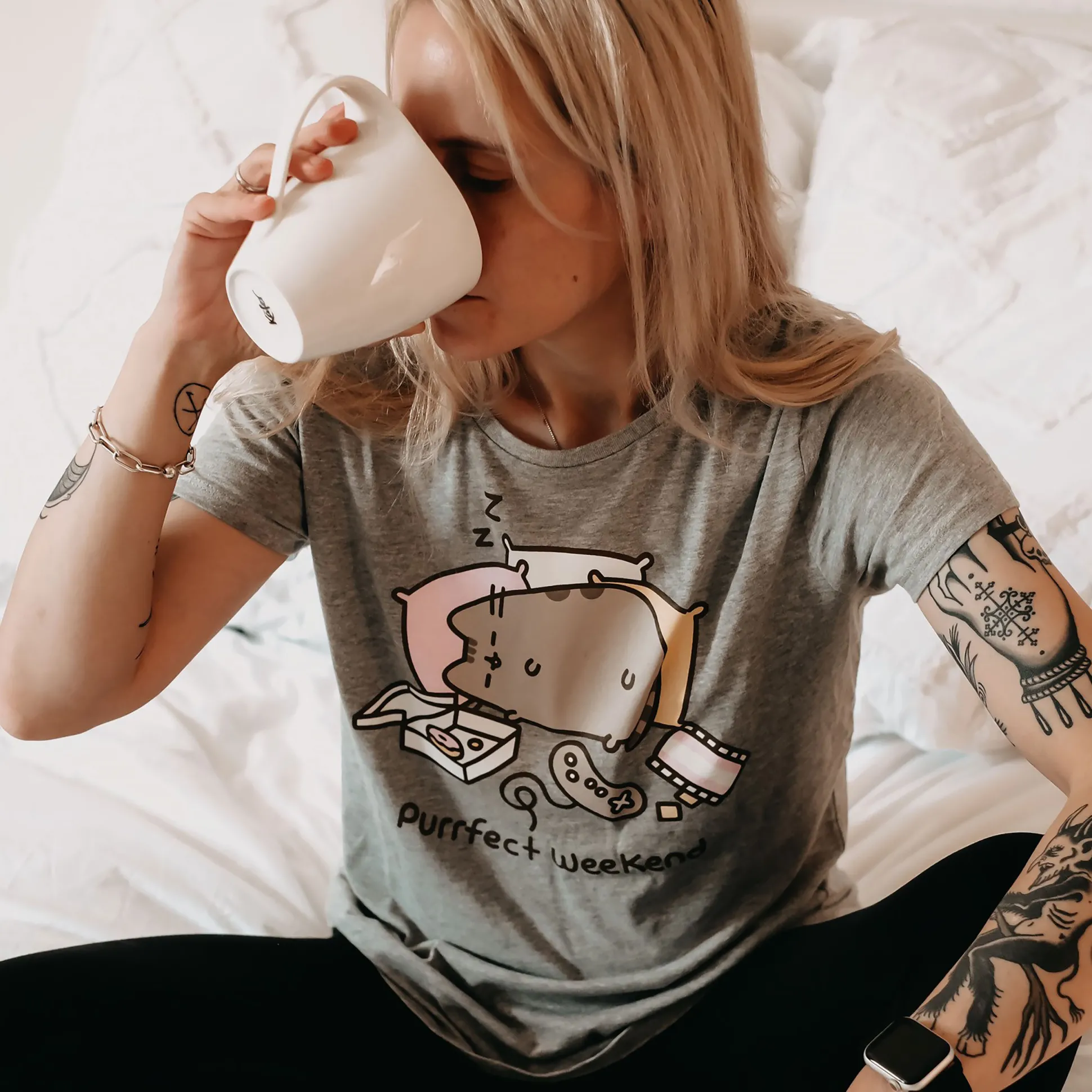 Pusheen - Purrfect Weekend Dames T-shirt grijs