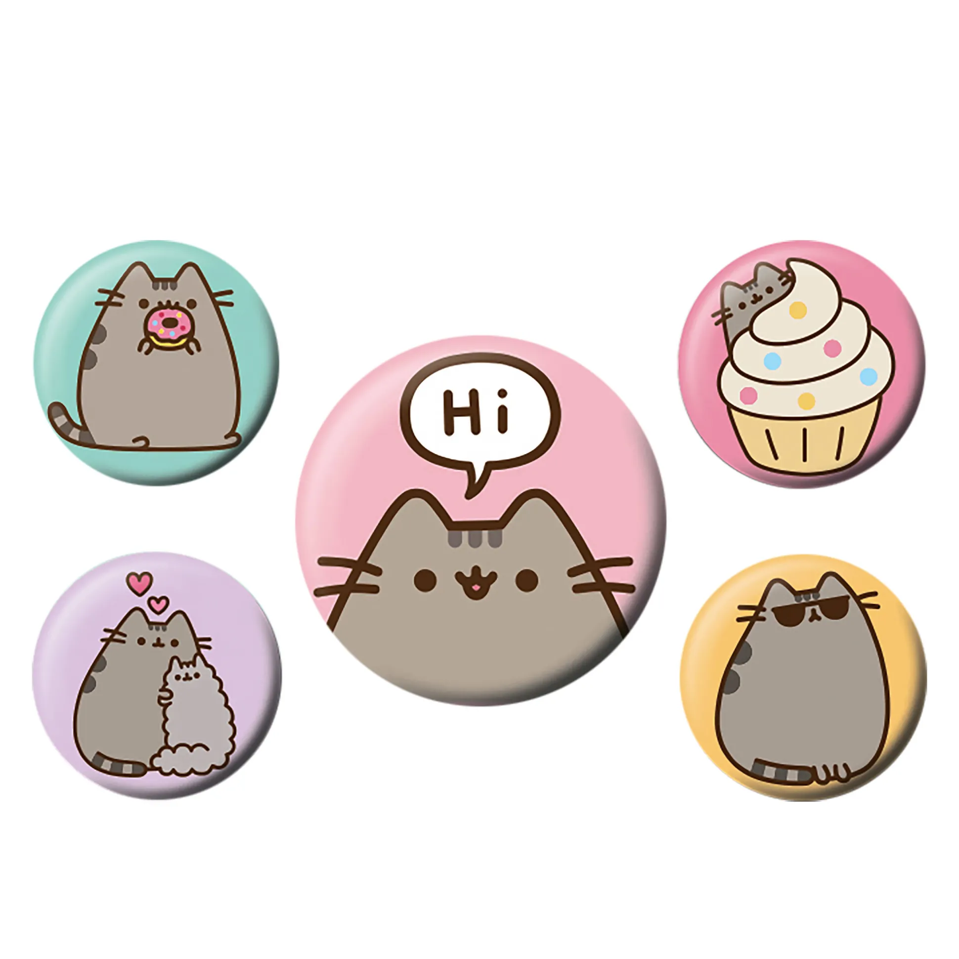 Pusheen - Zegt Hoi Knop 5er Set