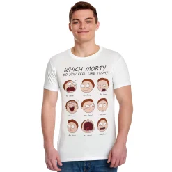 Rick en Morty - Emotie van Morty wit T-shirt