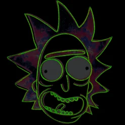 Rick en Morty - Neon Rick Glow in the Dark T-Shirt Zwart