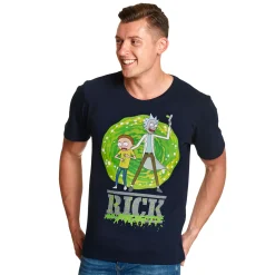 Rick en Morty - Portal T-shirt blauw
