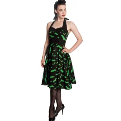 Rockabilly Jurk Bat zwart-groen