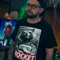 Rocket Raccoon T-Shirt Zwart - Marvel