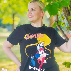 Sailor Moon met Luna T-shirt zwart