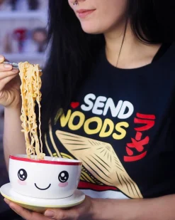 Send Noods Ramen T-shirt voor anime fans blauw
