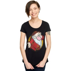 Sneeuwwitje - Mopperpot T-Shirt Dames Zwart