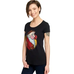 Sneeuwwitje - Mopperpot T-Shirt Dames Zwart