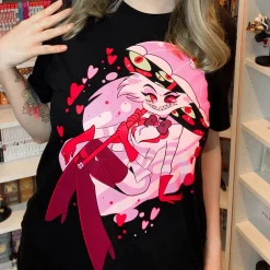 Spider Demon Angel T-Shirt voor Hazbin Hotel Fans Zwart