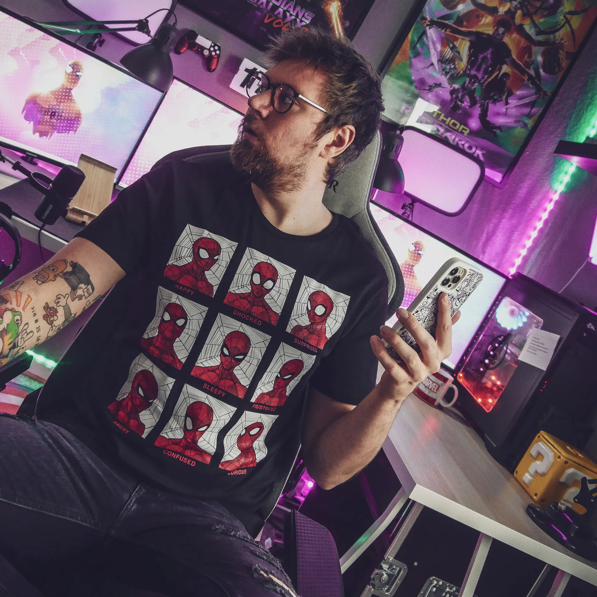 Spider-Man - Emoties T-shirt zwart