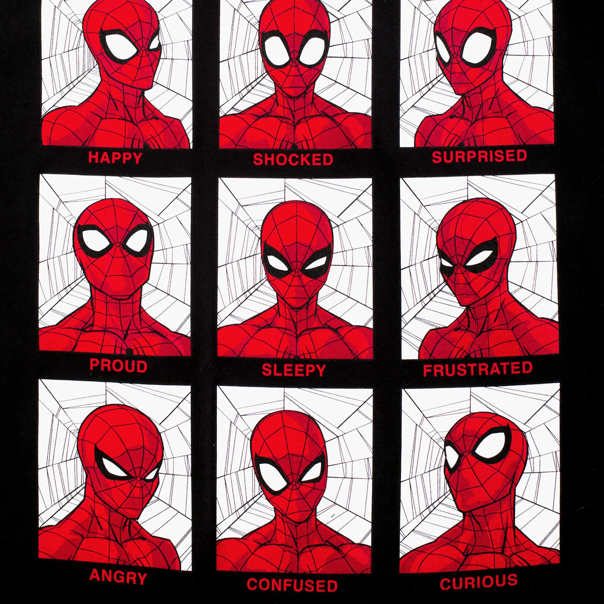 Spider-Man - Emoties T-shirt zwart