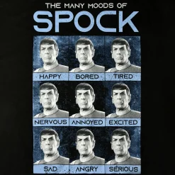 Star Trek - Many Mood of Spock T-shirt zwart