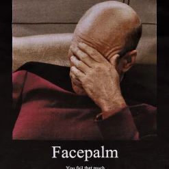 Star Trek - Picard Facepalm T-shirt zwart