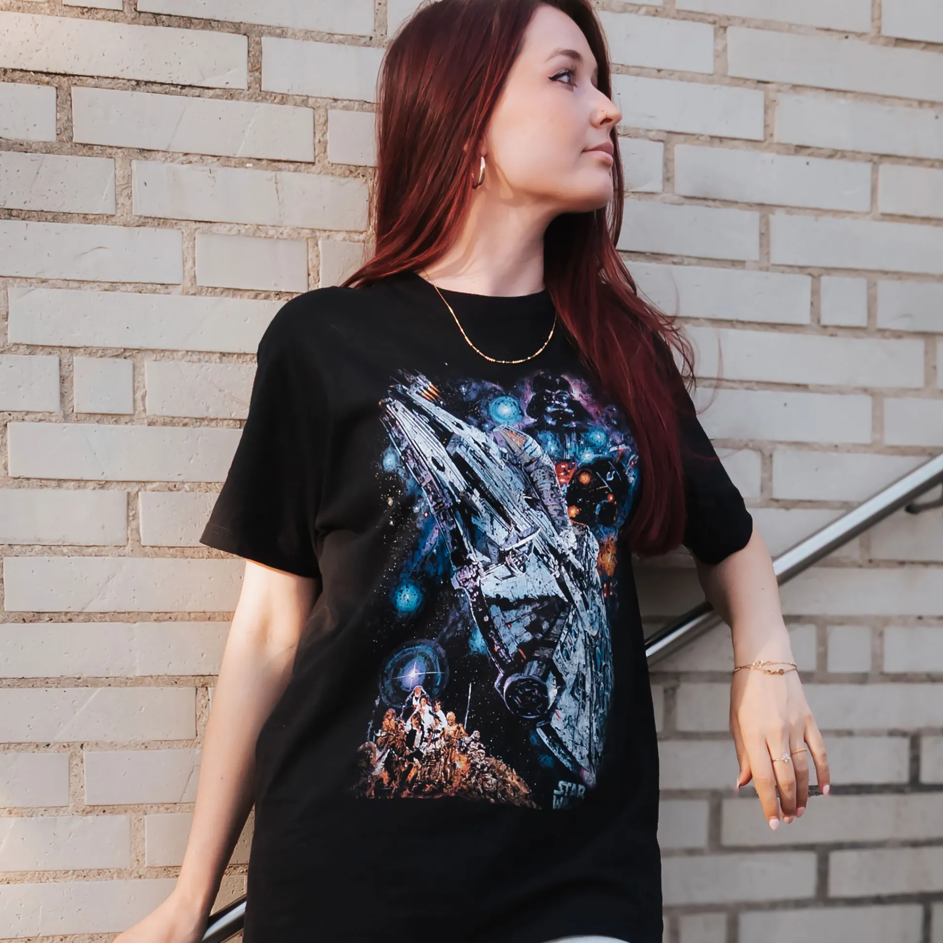 Star Wars - Galaxy Ship Poster T-Shirt zwart