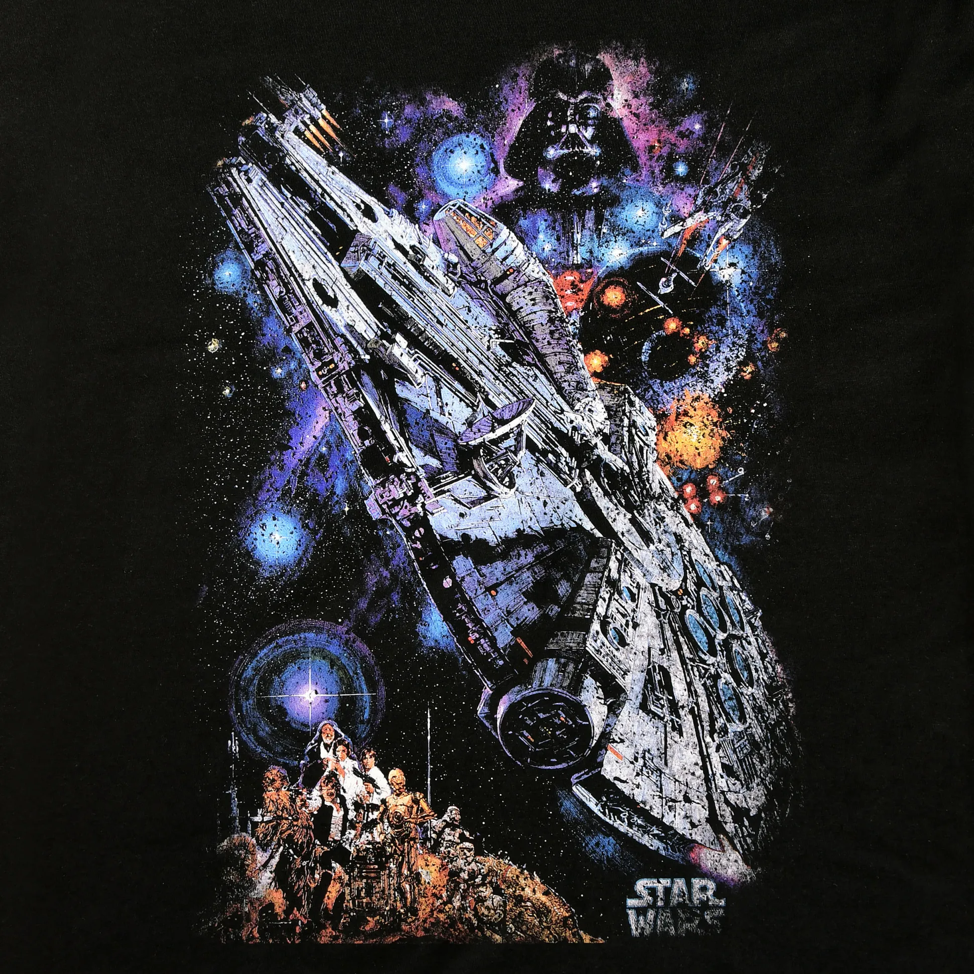 Star Wars - Galaxy Ship Poster T-Shirt zwart