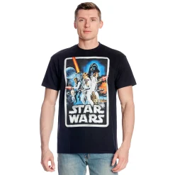 Star Wars - Retro Film Poster T-Shirt Zwart