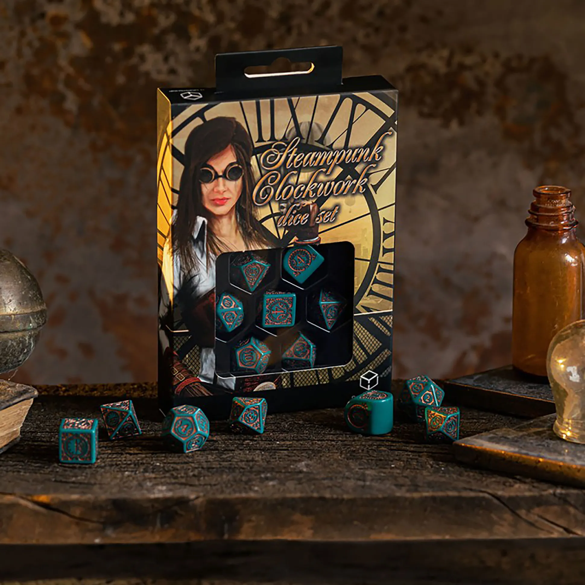 Steampunk Clockwork Nautical Apparatus Modern RPG Dobbelset 7-delig