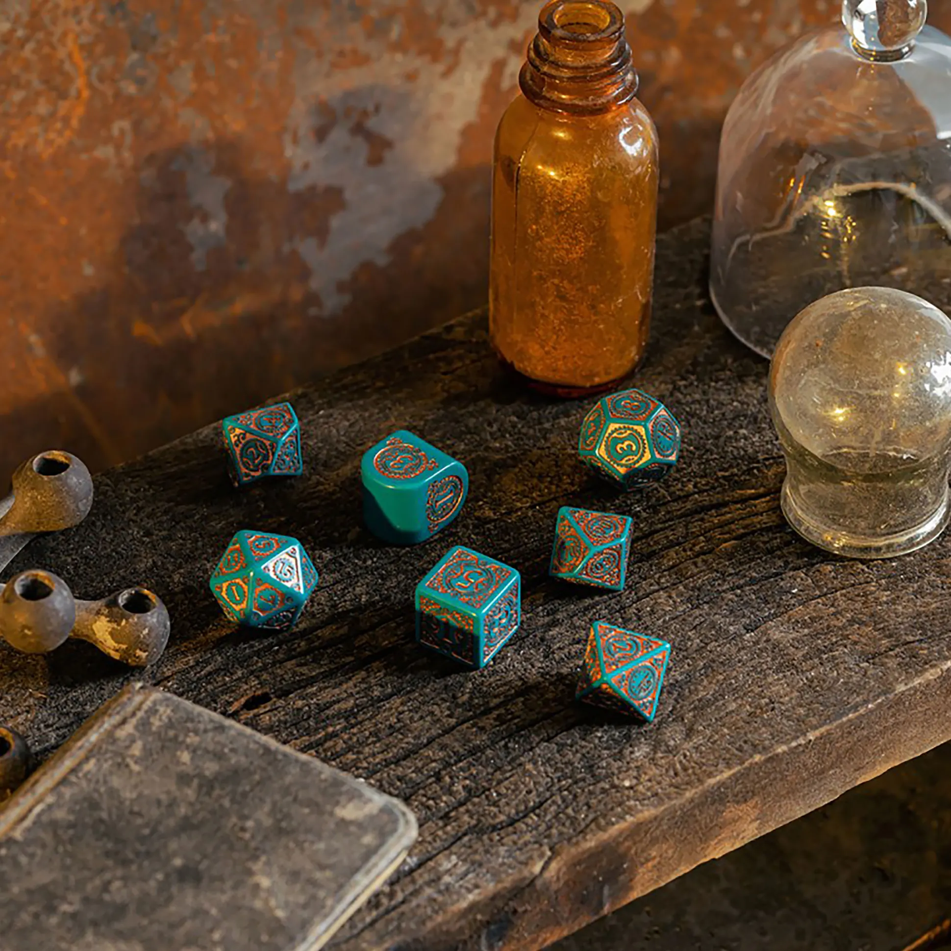 Steampunk Clockwork Nautical Apparatus Modern RPG Dobbelset 7-delig