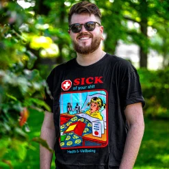 Steven Rhodes - Sick Of Your Shit T-Shirt Zwart