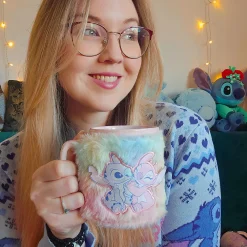 Stitch en Angel mok met pluchen hoes - Lilo & Stitch