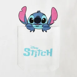 Stitch Pocket T-shirt wit - Lilo & Stitch