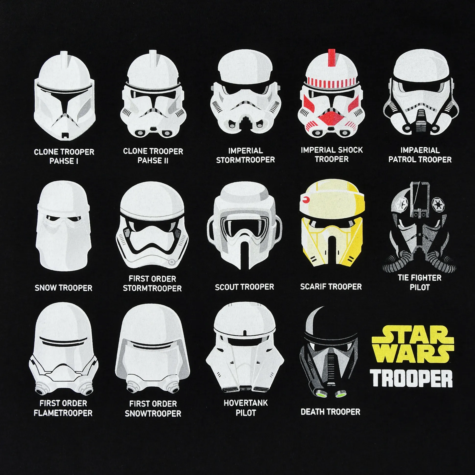 Stormtrooper helm-collage T-shirt zwart - Star Wars