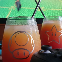 Super Mario - Ster & Super Paddenstoel Glazen Set van 2