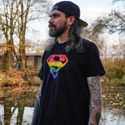 Superman - Pride Logo T-shirt zwart