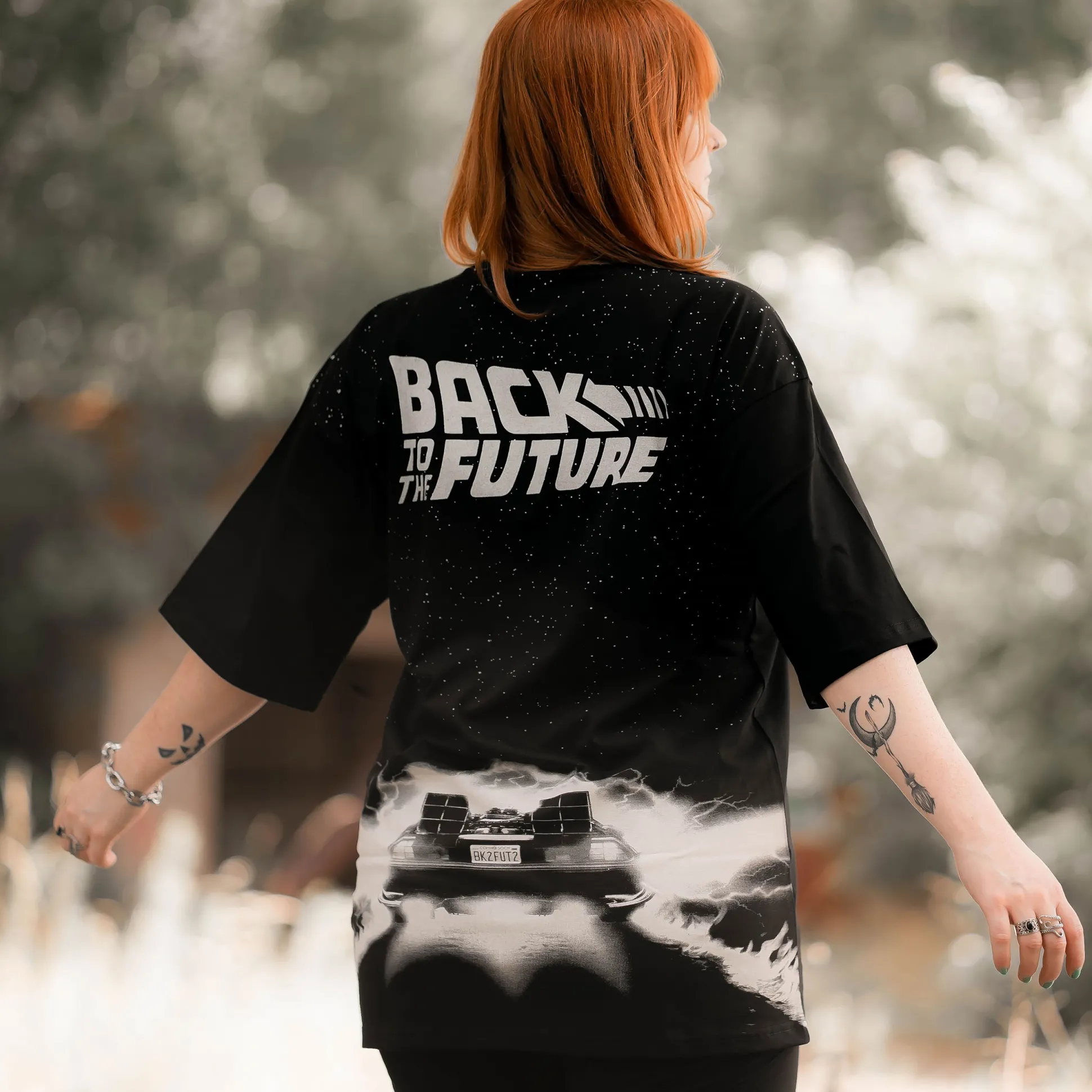 Terug naar de Toekomst - DeLorean Oversize T-Shirt zwart