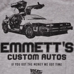 Terug naar de Toekomst - Emmett's Custom Autos T-shirt grijs