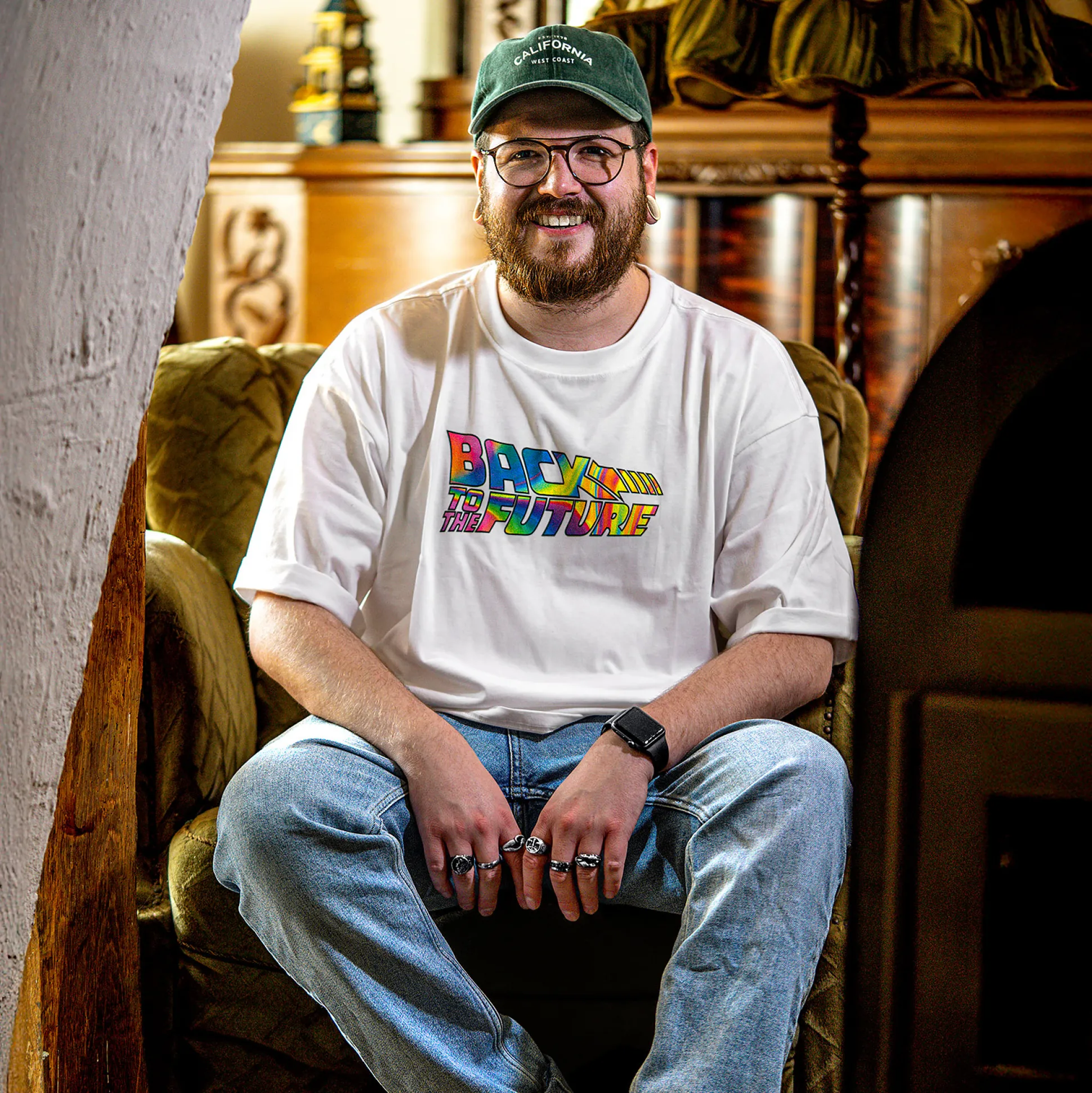 Terug naar de Toekomst - Hoverboard Oversized T-Shirt Wit