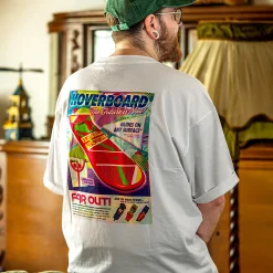 Terug naar de Toekomst - Hoverboard Oversized T-Shirt Wit