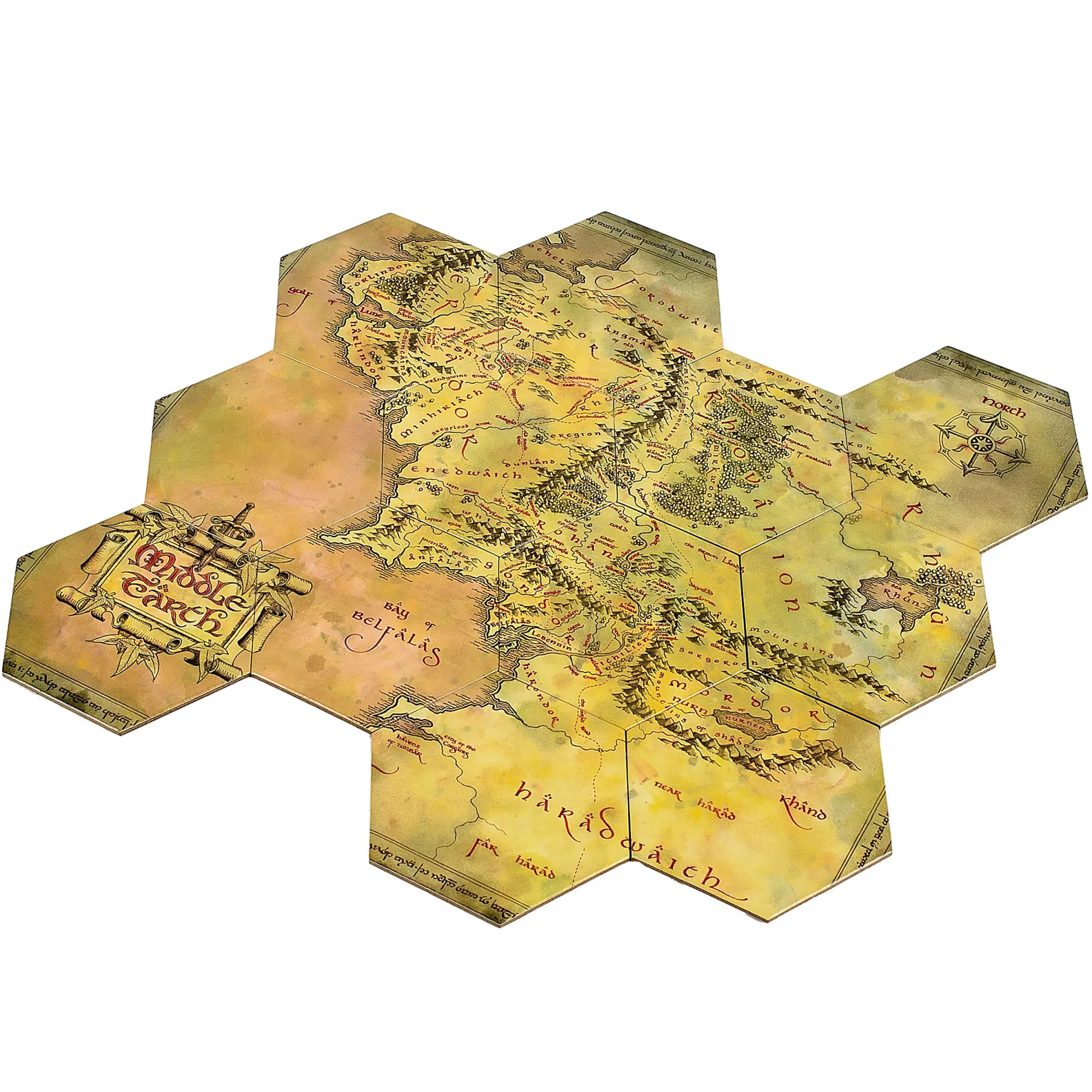 The Lord of the Rings - Midden-aarde Kaart Onderzetters set van 12