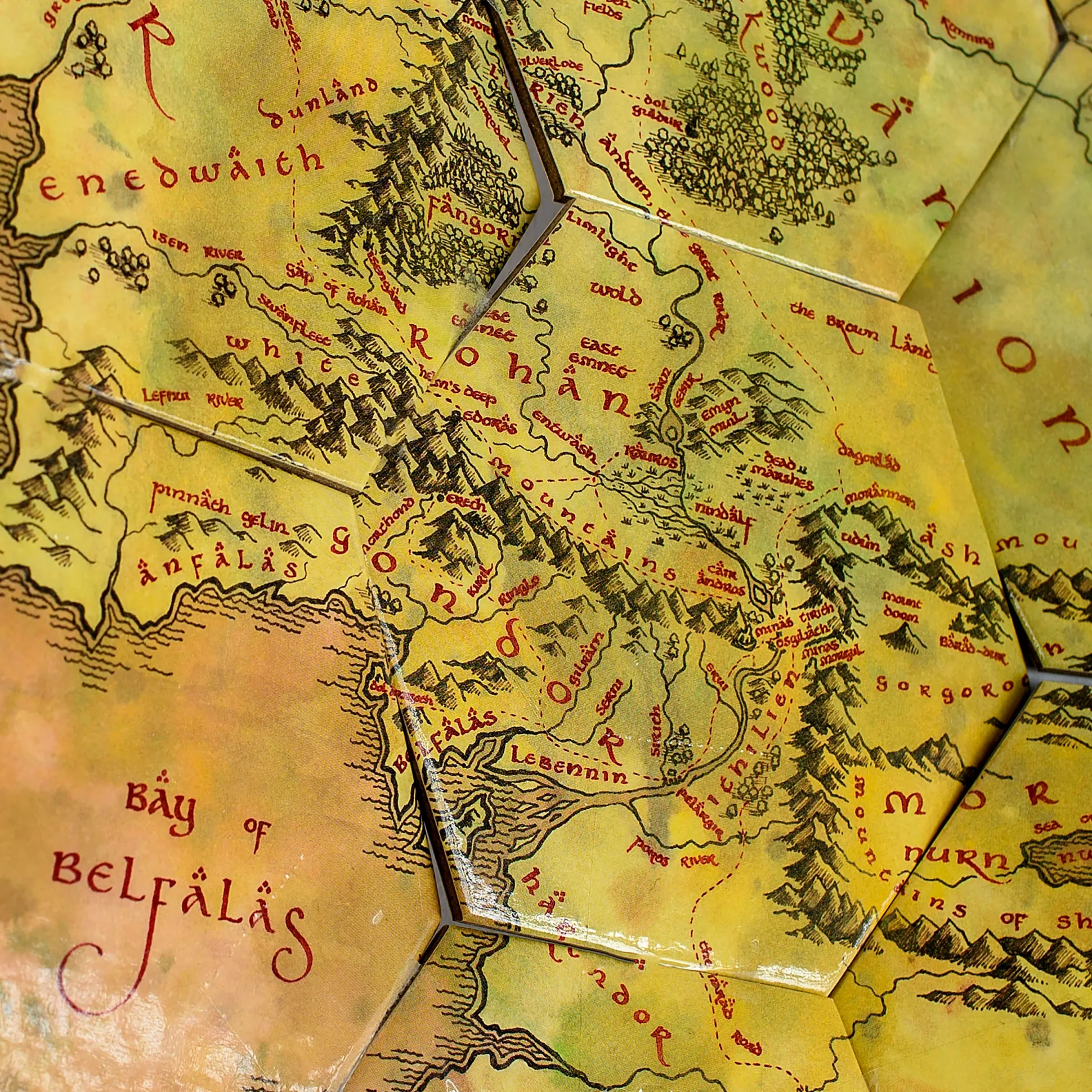 The Lord of the Rings - Midden-aarde Kaart Onderzetters set van 12