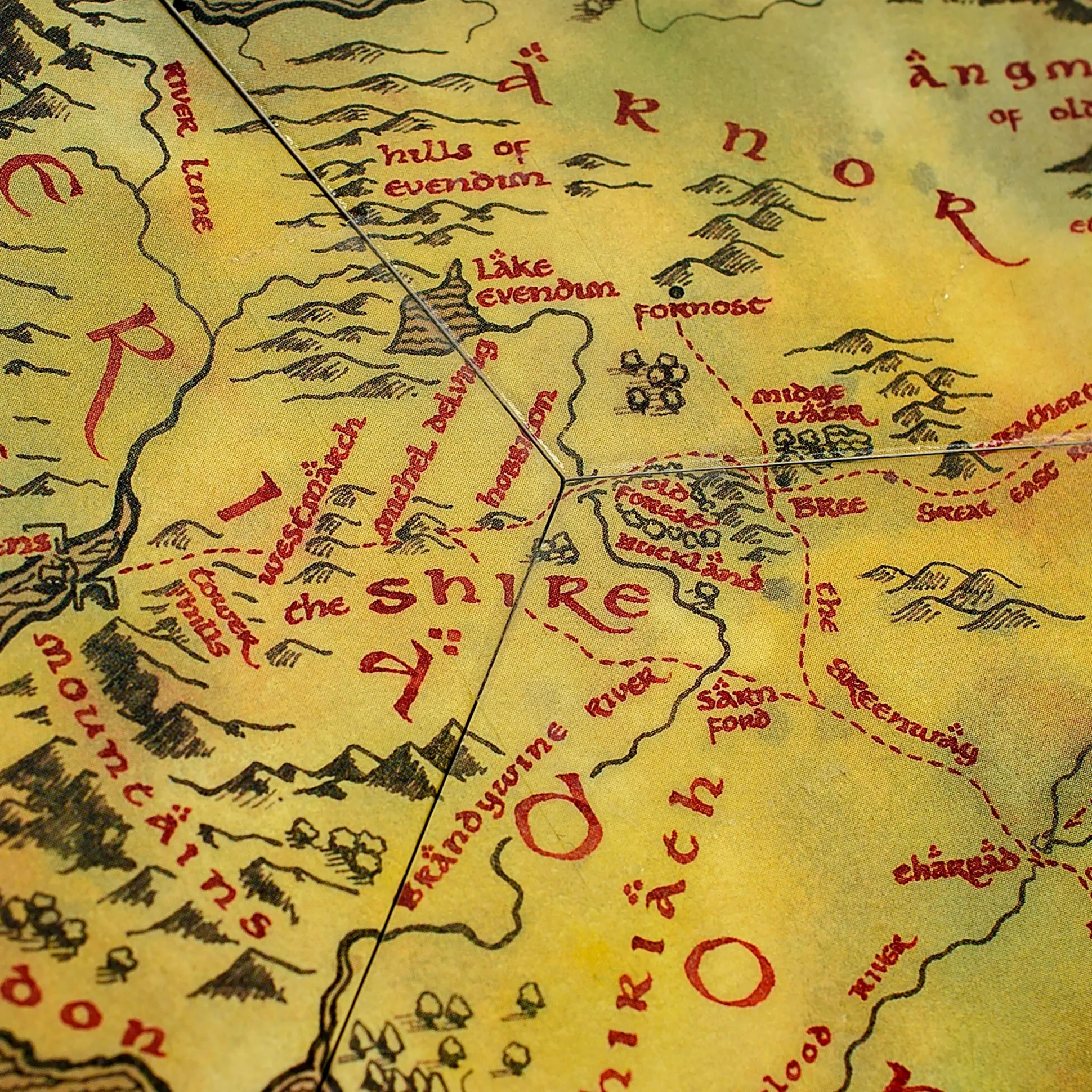 The Lord of the Rings - Midden-aarde Kaart Onderzetters set van 12